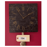 Wooden Wall Clock With Pendulum, 10'X10'