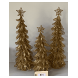 Three Tabletop Christmas Trees