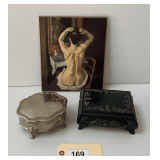 Print Of La Coiffure & Two Decoratve Boxes