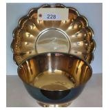 Paul Revere Silverplate Bowl, 10' And Fluted Tray, 13'