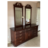 Four Piece Cherry King Size Bedroom Suite, Bedside Table Top Needs Refinishing