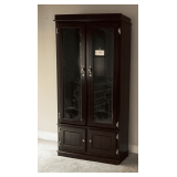 Wooden & Glass Gun Cabinet, 72'X13'X36'