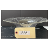 Flared Etched Footed Glass Bowl, 11'