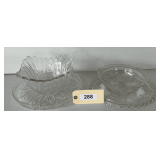 Two Crystal Bowls & 2 Crystal Cake Plates