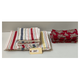 Ten Multi Color Place Mats, 10 Matching Napkins & 11 Paisley Napkins