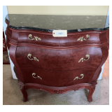 Wooden French Serpentine Commode Chest Of Drawers With Marble Top 46'X20'X38'