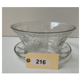 Large Glass Bowl, 11' On Glass Plate