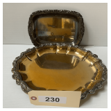 Ornate Bordered Silverplate Trays, 8' & 12'