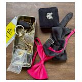 Assorted Men's Accessories Collection with Cufflinks, Tie Clips, and Bow Ties