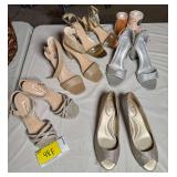 Assorted Ladies' Glittering Heels and Flats- Size 6 & 6.5 - Lot of 5 Pairs