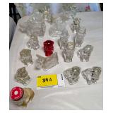 Vintage 1940s Federal Glass 'Mopey Dog' & other Assorted Figural Glass Containers