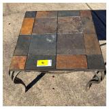 26' Square Table with Slate Tile Top and Metal Base