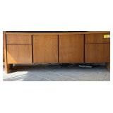 74' Wood Console Cabinet with Drawers and Doors