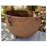 Large 17' Cast Iron Cauldron Planter with Three Legs