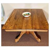 42' Square Oak Dining Table on Castors