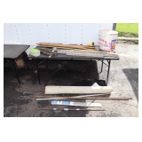 Pink Panther Insulation, (2) Pipe Wrench, Wooden Walking Sticks, Various Size Copper Pipe, Levels, Crow Bars, Carpet Trim, and Misc.