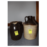 Stone Jug with Handle and Stone Crock