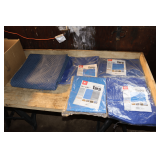 (3) 5.5 Ft. x 7.5 Ft. Tarps, 7 Ft. 11 In. x 9 Ft. 11 In. Tarp, and Moving Blanket