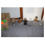 (4) Oil Lamp Bases and (5) Glass Globes