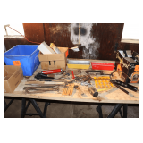 Files, Brass Padlocks, Wood Boring Bits, Wire Brushes, Valves, C-Clamp, Grease Guns, and Misc.