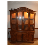 Two Piece China Cabinet with Lights