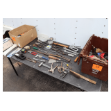 1/2 Inch Drive Snap On Deep Well Socket, Zip Ties, Tape Measures, Files, Candy Thermometer, Tongue and Groove Pliers, Pullers, Ball Peen Hammer, Body Hammer, Box Cutter, and Misc.