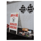 'Buck-A-Line For Kosair Shrine' Folding Sign, 2010 KY State Fair Pins, Lanyards, M&M Toy Trains, Pad Locks, and Misc.