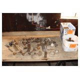 Copper, Brass, and Glass Door Knobs, and Glass Ashtrays