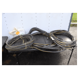 (3) Water Hoses and Partial Bag of Kentucky Green Fertilizer