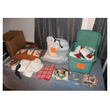 Pot Holders, Table Covers, Towels, Holiday Napkins, Blankets, and Misc.