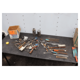 Circular Files, Flat Files, Allen Wrenches, C-Clamp, Drill Bits, 3/8 Inch Sockets, and Misc.