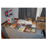 Cook Books, Sheet Music Books, Pencils, Pens, 3 Hole Punch, (3) Gun Locks, and Misc. Books