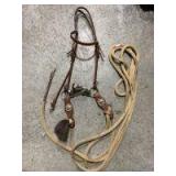 Bridle with nylon long rein
