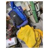 Camping setup! Heavy duty Rio gear frame fold up chair with side table, Remington camping tent with canopy, sleeping bag and Mac sports portable table