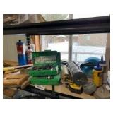 Hand saws, knockout punch sets, chalk lines, caulk guns