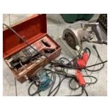 Milwaukee recip sauce, 7 1/2 inch saw, two drills and Makita palm sander