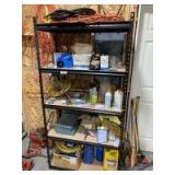 Shelving unit and contents, mostly electrical related (does not include extension cords on the top shelf)