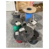 Seven spools of electrical wire