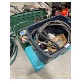Totes of miscellaneous treasuresâ€¦ Branding iron, ratchet straps, shop drawer items, plumbing items and so much more