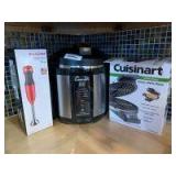 Cuisinart electric pressure cooker, Cuisinart waffle maker and KitchenAid hand blender