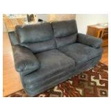 Two year old blue suede style loveseat