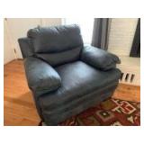 Two year old blue suede style oversized chair