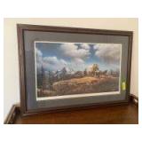 Terry Redlin O BEAUTIFUL FOR SPACIOUS SKIES signed and numbered print, image size 16.5x28, 5987/29500 with COA