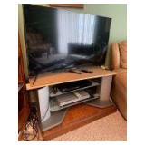 Insignia Model NS-50G510NA19 LED TV, Sony Blu-ray disc player Model BDPS570 and a Sony VHS/DVD combination player Model SLV-B360P