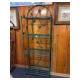 12in deep x24in wide x70in tall green painted bakers rack