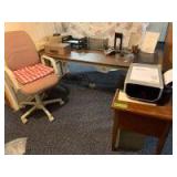 6ft folding table, walnut top printer stand, office chair, Canon printer, staplers in and out boxes, lock box, picture frames Everything you need for your office