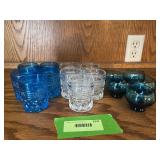 Small shot glass style glasses, rare sets of 5