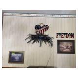 US Capitol Print, patriotic items, oak coat hook shelf and other wall decor