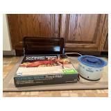 Corningware French White 4.5 qt casserole pan, glass baking dish and mini Crockette