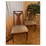 Pair of retro dining chairs with walnut veneer